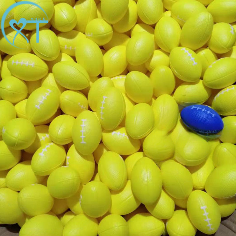 Wholesale  hot selling sponge 9cm pu ball coffee rugby pu foaming elastic ball vent decompression ball toys